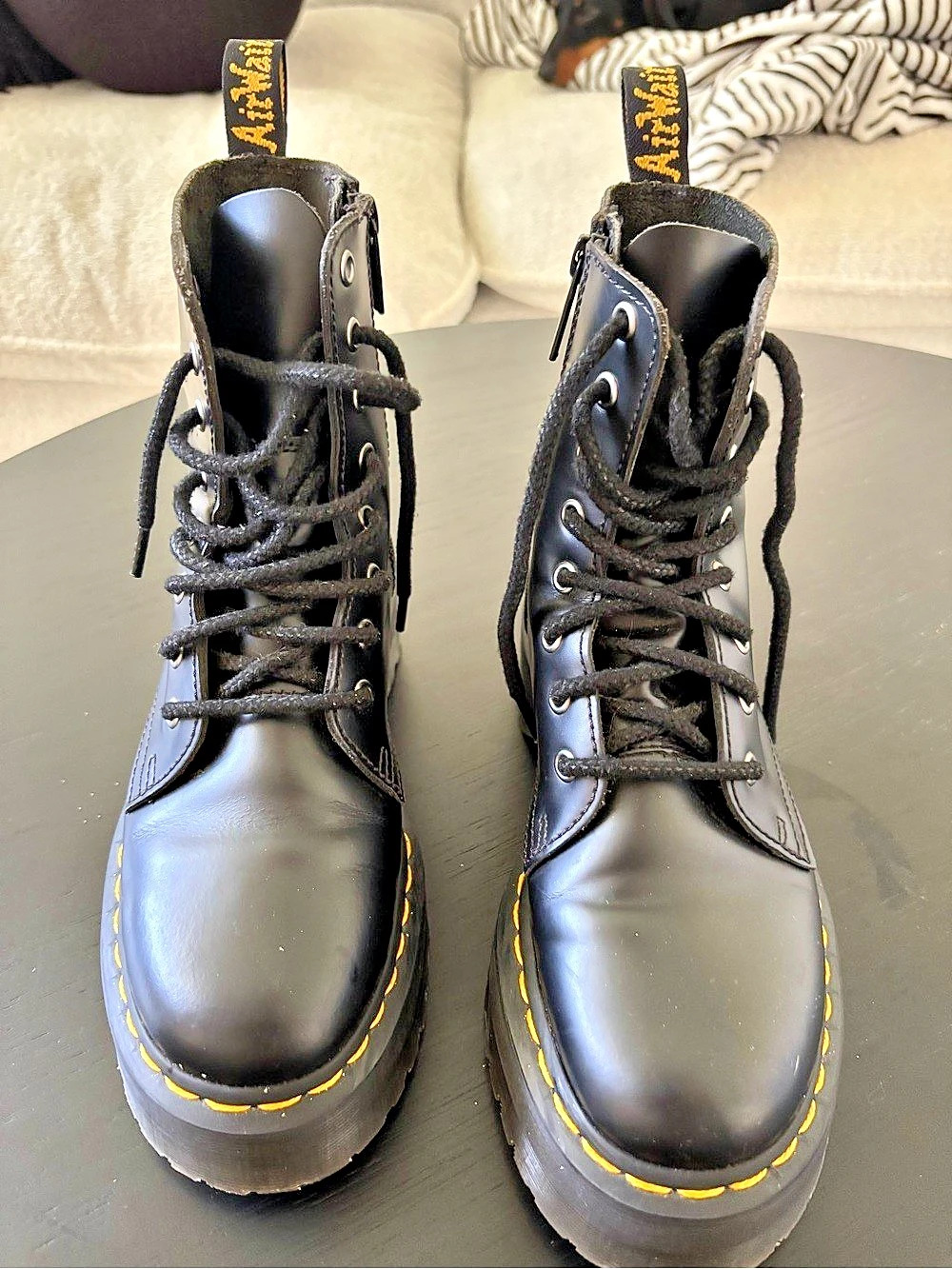Dr. Martens Jadon Platform Combat Boots Black Like New